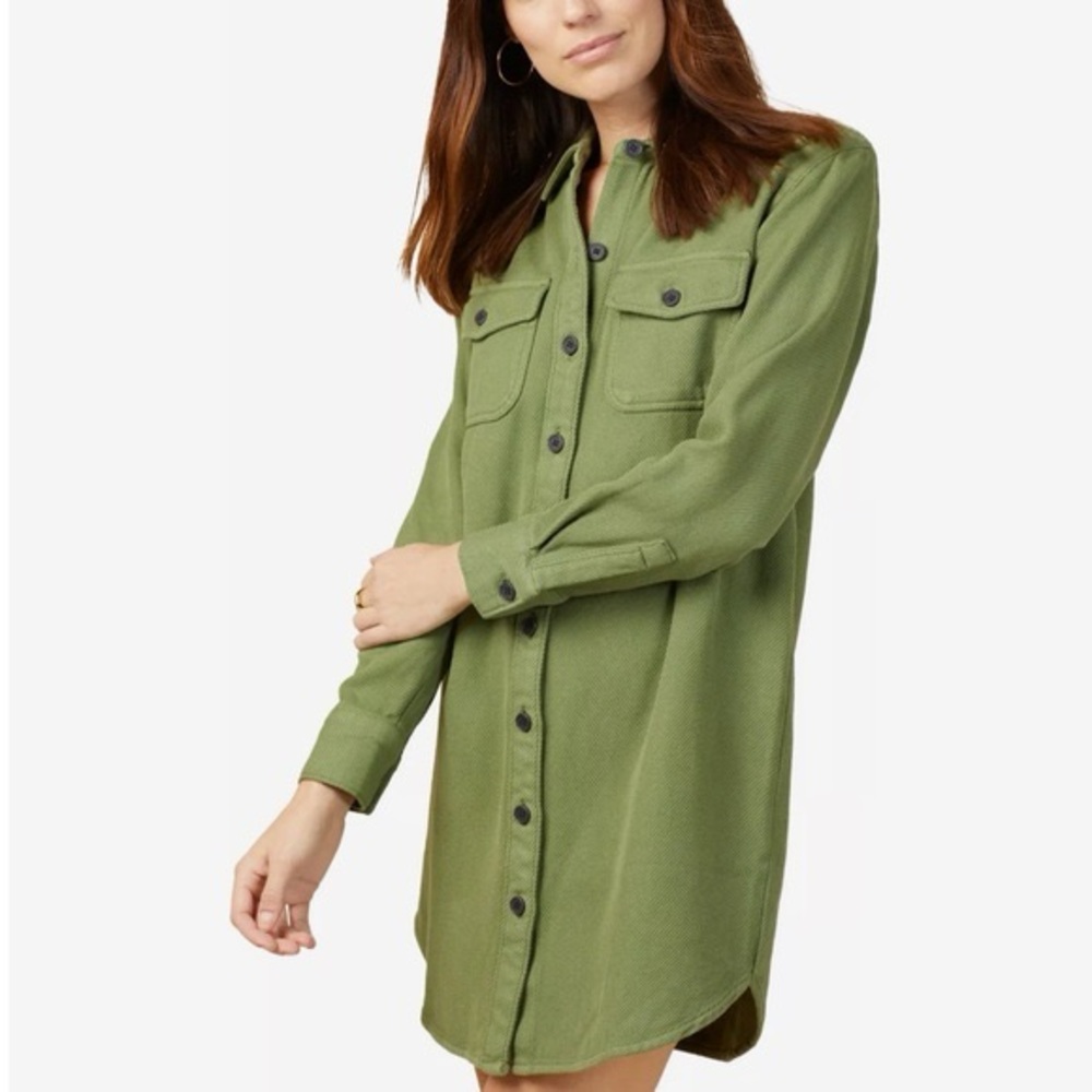 Outerknown Green Button Down Shirt dress/shacket